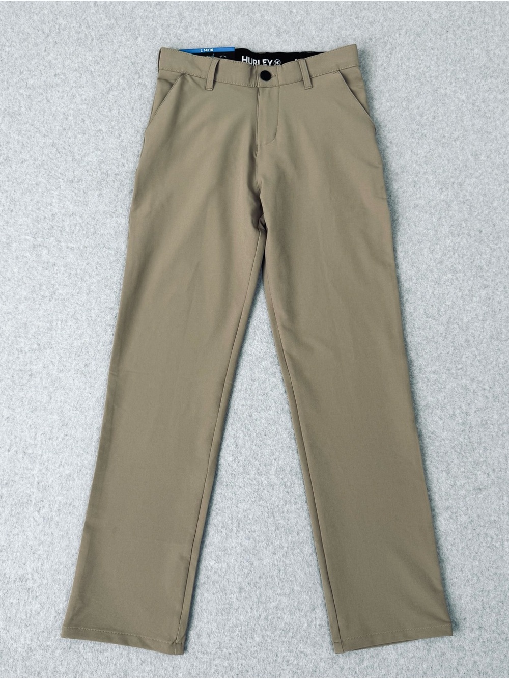 Hurley Youth Performance Chino Pants Tan Stretch Boys Large 14/16 School NWT